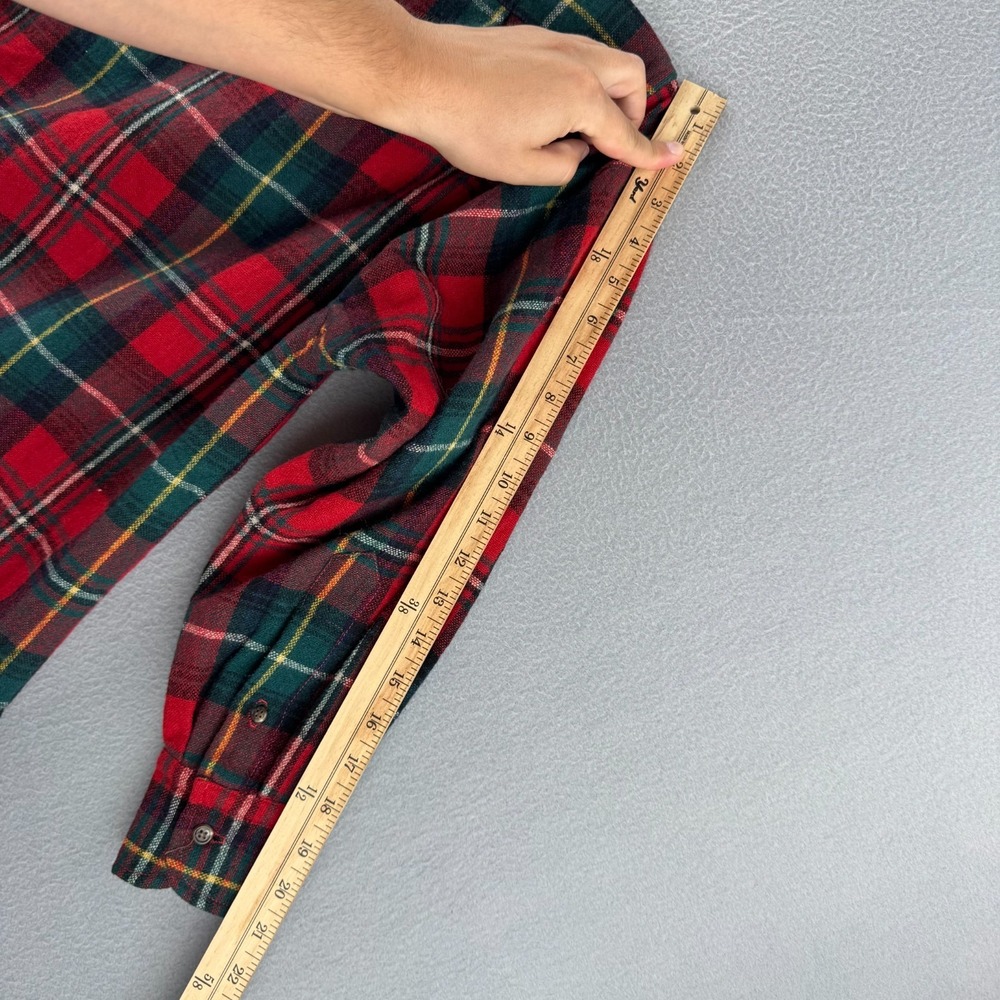 Vintage 80s Polo Ralph Lauren Wool Flannel Shirt Womens 8 Oversized Loop Collar - Picture 15 of 16